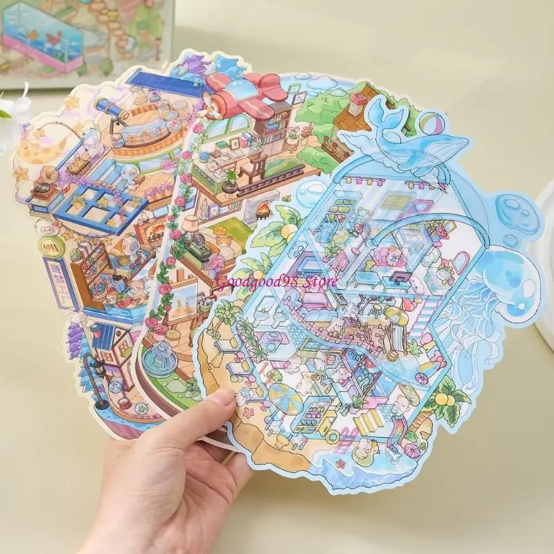Practical 6 Design Small Sticker Collection for Scrapbooking Creative Projects and Brains Teasing 3D Art Activity 