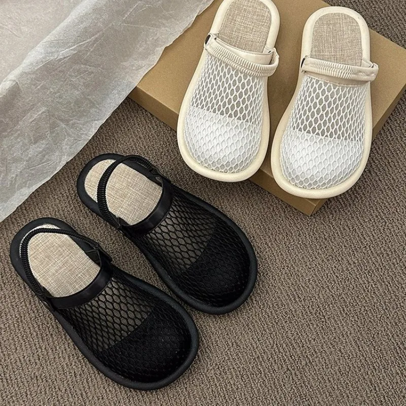 

Women Slippers 2025 Women Summer New Round Head Slippers Water Diamond Flat Home Anti-skid Sandals Slides Women Zapatos De Mujer