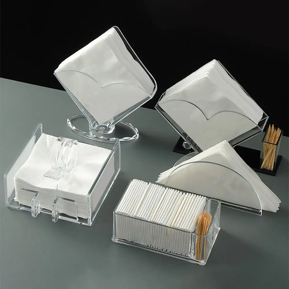 Robuste Acryl-Taschentuchbox für den Schreibtisch, transparente vertikale Papierhandtuchbox, Serviettenhalter, Kantinenbox – Detail 3