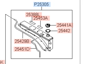 

254303E950 Brand New Genuine Coolant Reservoir Tank For Kia Sorento 3.3 2006 2007 2008 Radiator Tank with Tube Cover 25430-3E950