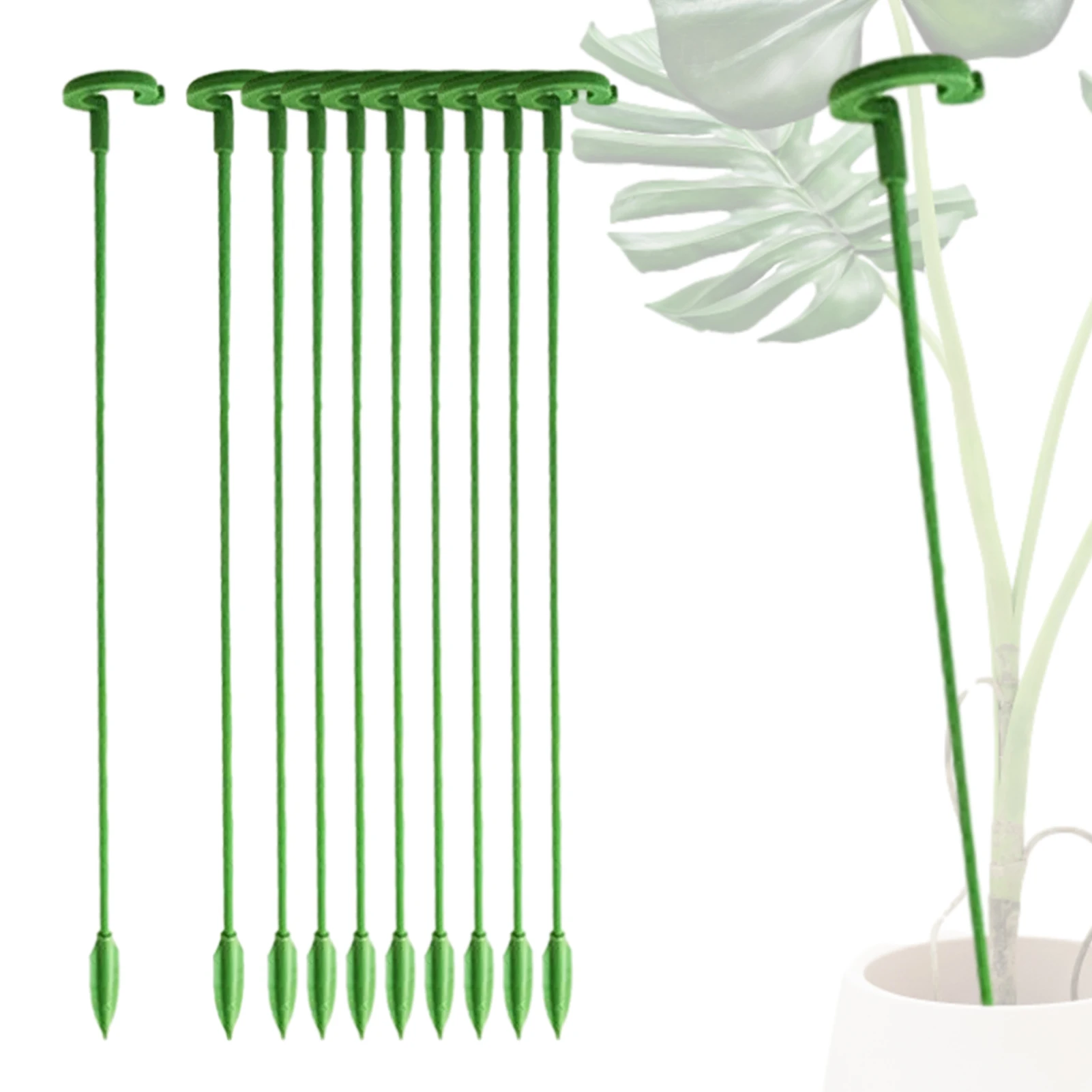 10Pcs Plant Single Stem Flower Support Stake Plant Cage Support Rings For Tomato Orchid Lily Peony Rose Flower Stem