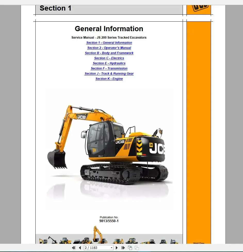

Руководство по обслуживанию JCB Все новые модели 2019г.