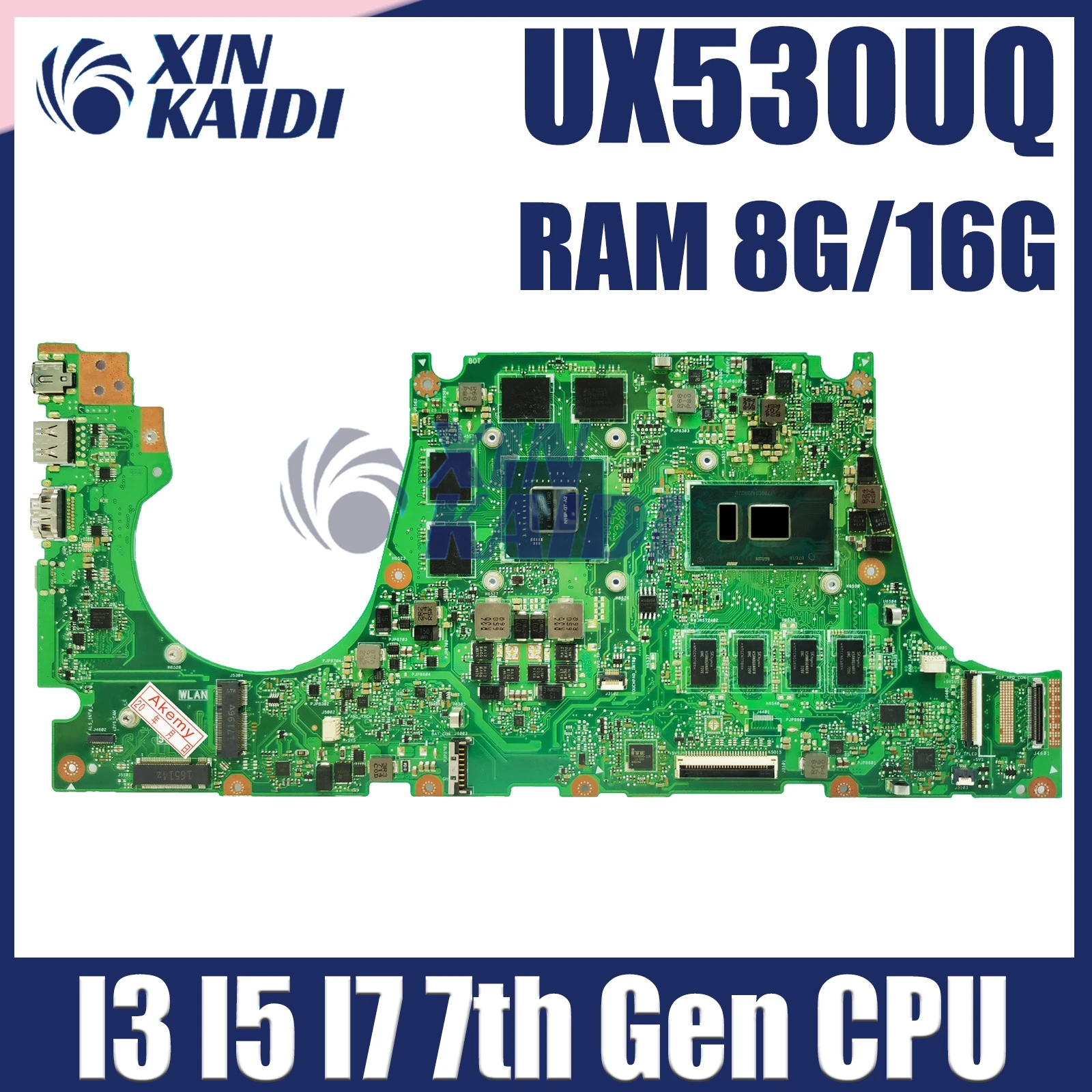 

UX530UQ Mainboard For ASUS UX530U UX530UN UX530UR UX530UX Laptop Motherboard With I3 I5 I7 7th Gen 8GB/16G RAM 100% Test OK