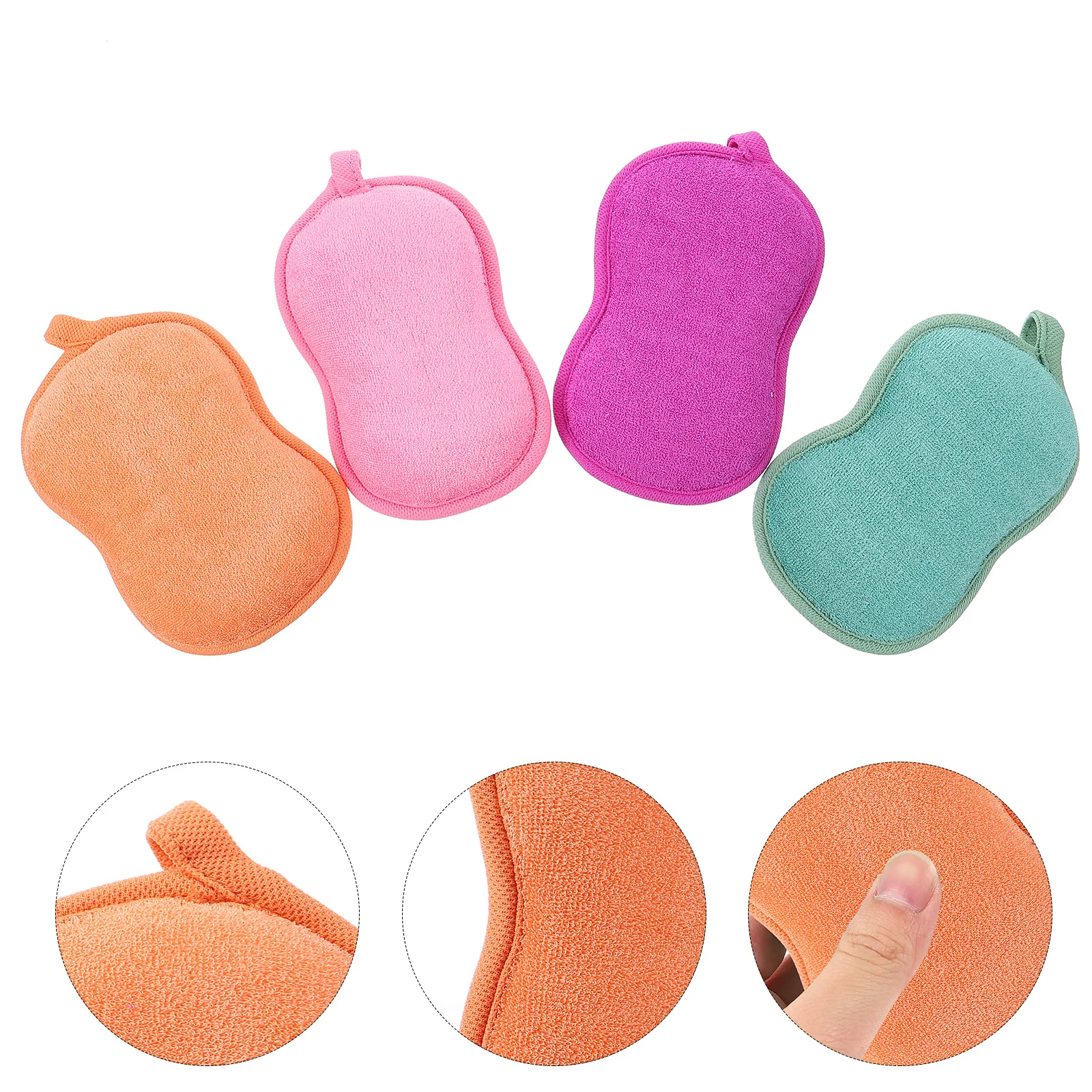 4 قطعة مجموعة إسفنجة الحمام الفول السوداني شكل دش الإسفنج لتقشير الجسم فرك أدوات الاستحمام الإسفنج الملونة أجهزة غسل #3