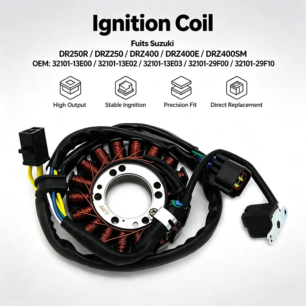 Ignition Stator Coil For Suzuki DR250R DRZ250 DRZ400 DRZ400E DRZ400SM 32101-13E00 32101-13E02 32101-13E03 32101-29F00