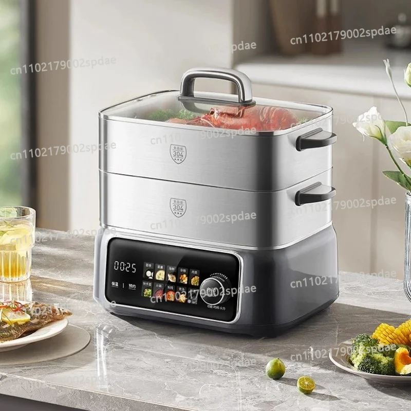 Electric Steamer Multi-Functional Household Three-Layer 304 Stainless Steel Steaming and Cooking Integrated Pot