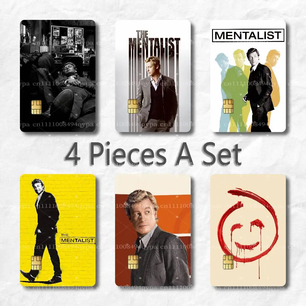 The M-Mentalist Simon Baker Credit Card Skin Stickers Waterproof with Chip Cutout 4 Pack for Credit Debit Transportation Cards