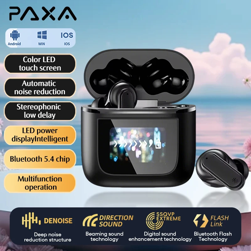 

PAXA YX27 TWS HD Беспроводные Bluetooth 5,4 наушники Hi-FI с шумоподавлением Спортивные игровые музыкальные наушники 500 мАч с длительным сроком службы