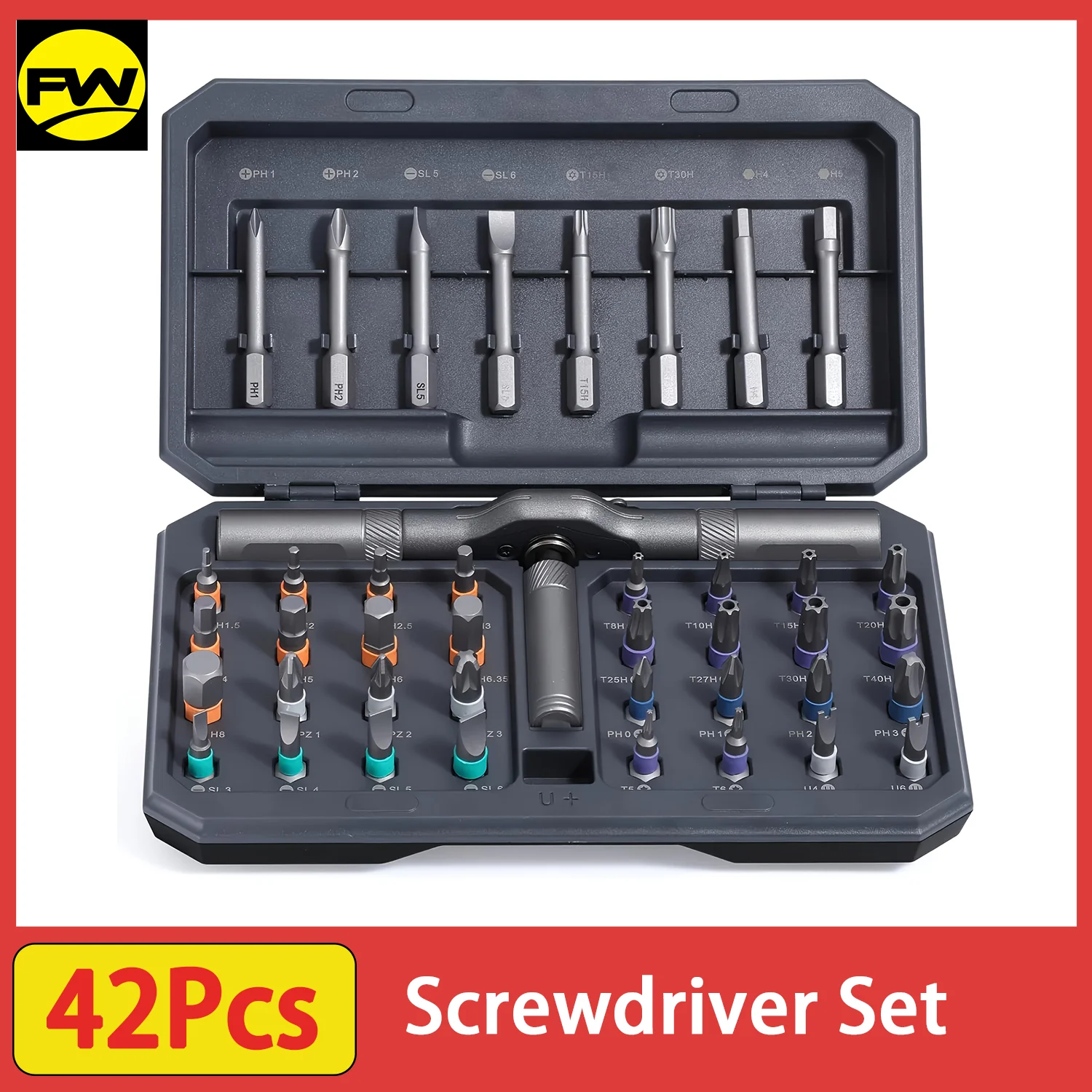 42-in-1 Magnetic Screwdriver Set, DIY Ratchet Screwdriver Set with Detachable Ratchet Handle