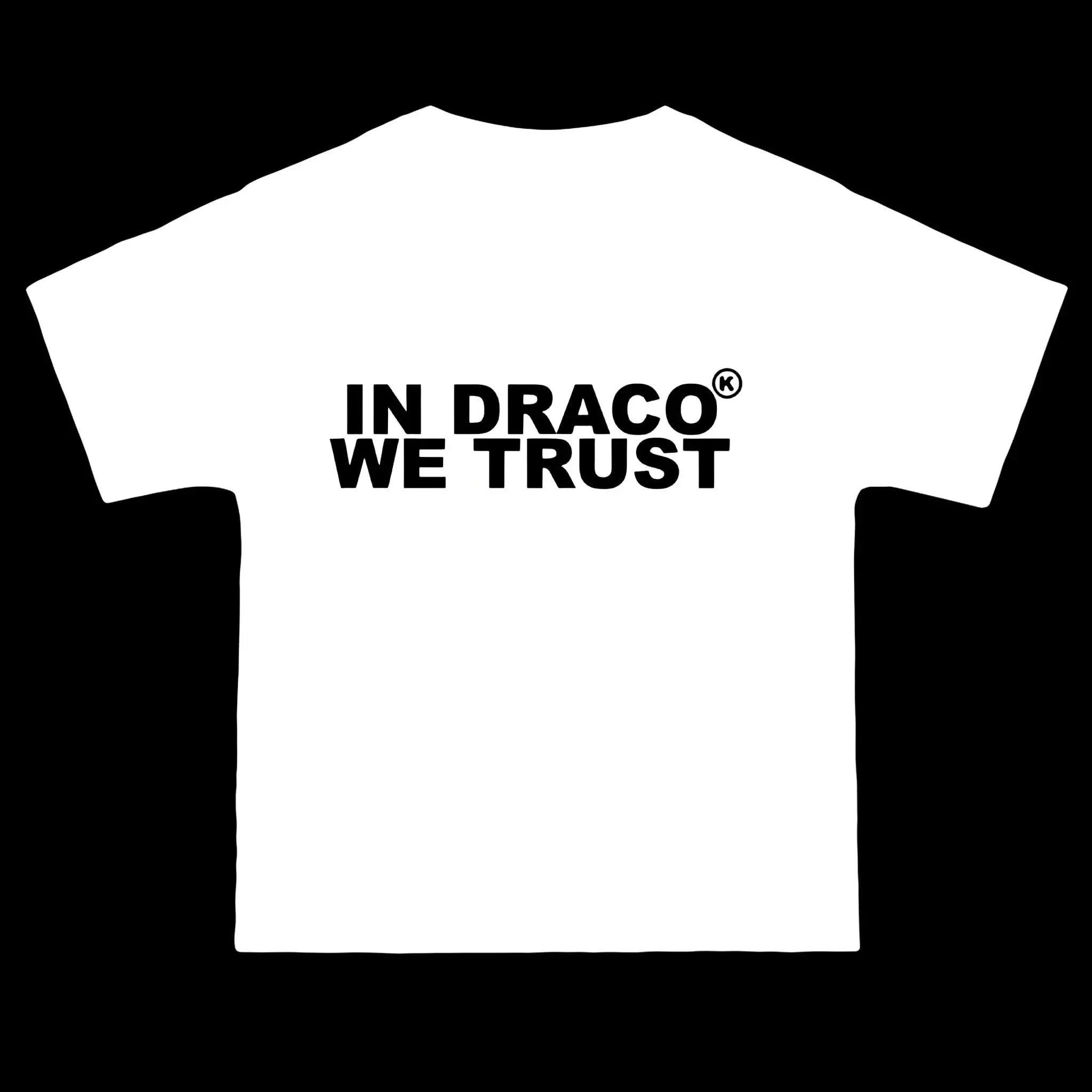 In draco we trust streetwear heavyweight white tee shortsleeve shirt