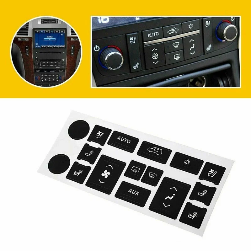 Car A/C Climate Control Radio Button Repair Decals Stickers Car Interior Sticker Decor Accessories for Cadillac Escalade EXT ESV