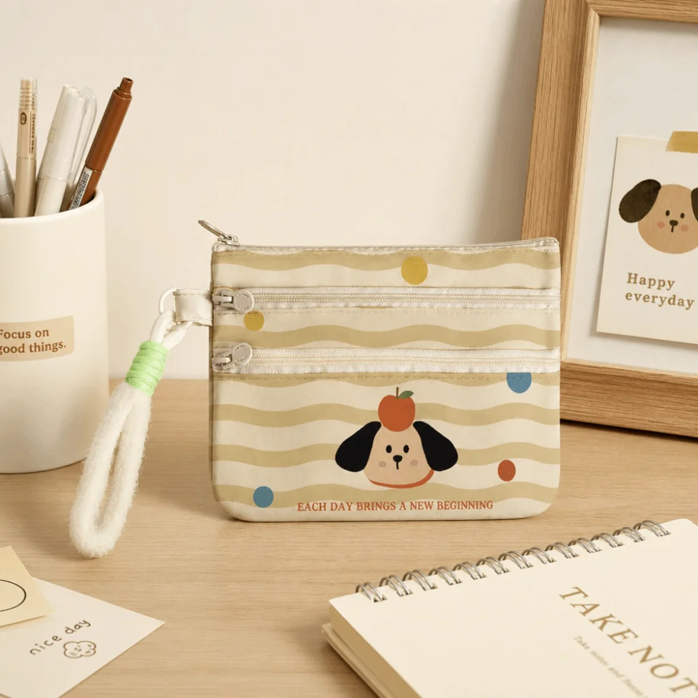 Lightweight Cartoon Passport Holder Slim Portable Travel Document Organizer Dustproof Zipper Coin Bag Business Trip