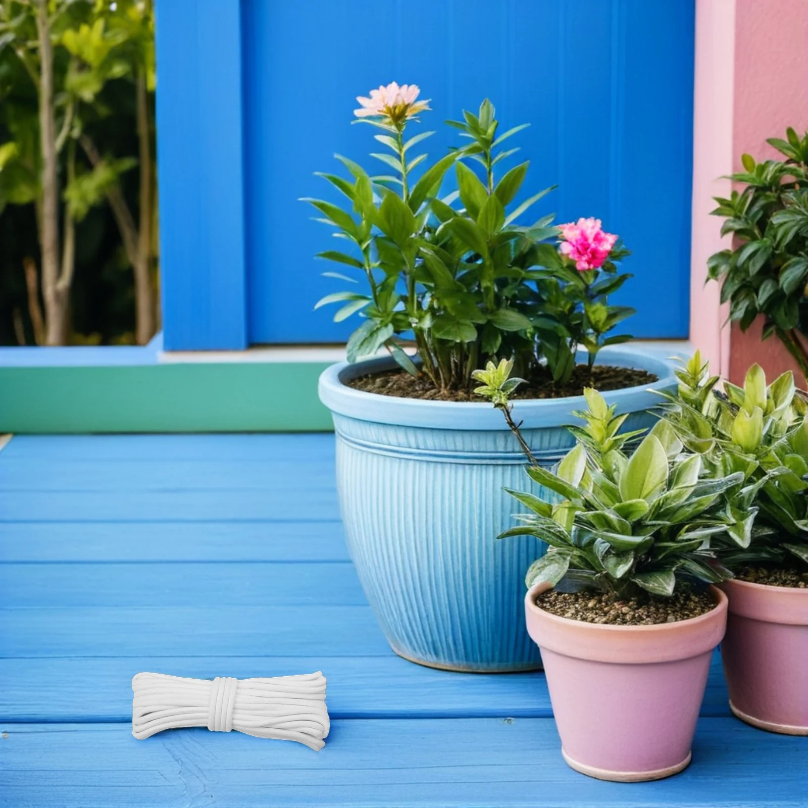 1롤 자흡성 면 로프 164피트 화이트 위크 코드 자동 식물 시스템 화분용