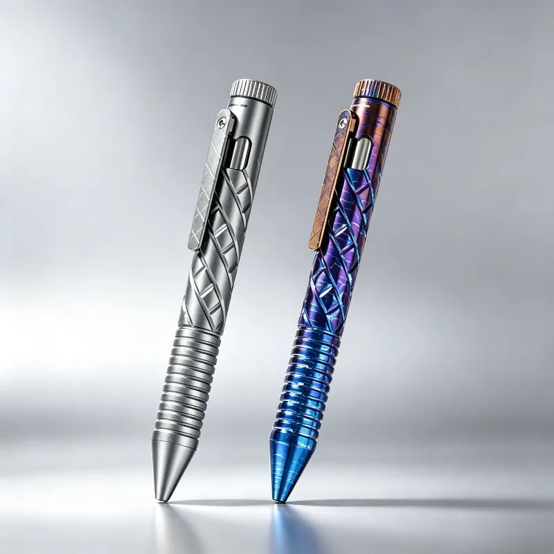 Portable Multifunctional Titanium  Tactical Pen Fidget Spinner Stress Relief EDC Ballpoint Pen Ideal Gift for Men Daily Carry