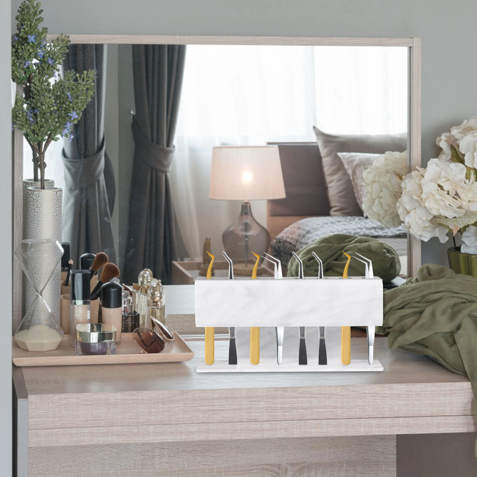 Pinzettenhalter mit 8 Fächern, Acrylständer, Aufbewahrungsregal für Wimpernverlängerungswerkzeuge, Organizer, Präsentationsständer, Pinzettenhalter