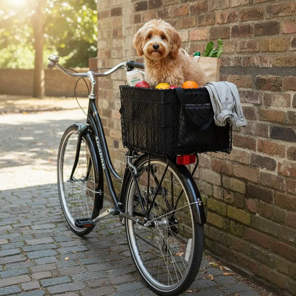 

Detachable Mesh Cycle Crate 13x8x9 inch For Pet Transport Grocery Shopping Outdoor Commute, Elastic Cargo Net Removable Inner