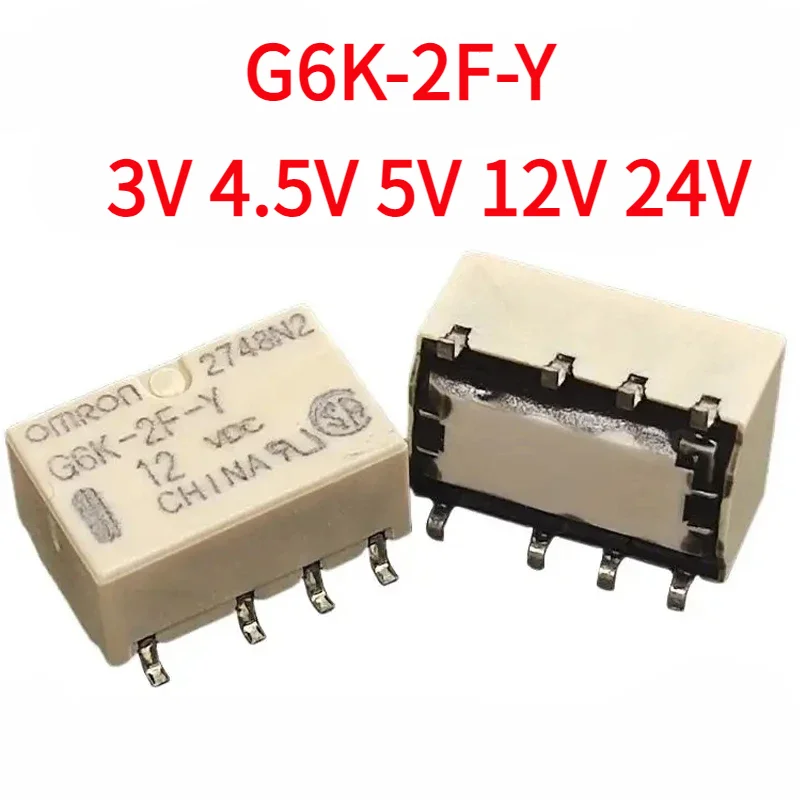 5Pcs/lot G6K-2F-Y DC 3V 4.5V 5V 12V 24V SMD Signal Relay 8PIN 10*6.5*5mm Original stock in stock