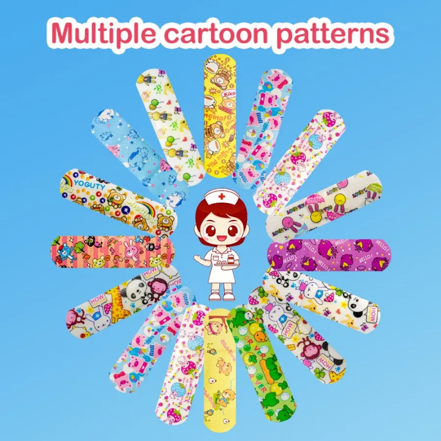 Cartoon Animal Pattern Waterproof Hemostasis Kids Band Aid Stickers Adhesive Bandage Wound Strips Plasters for Children