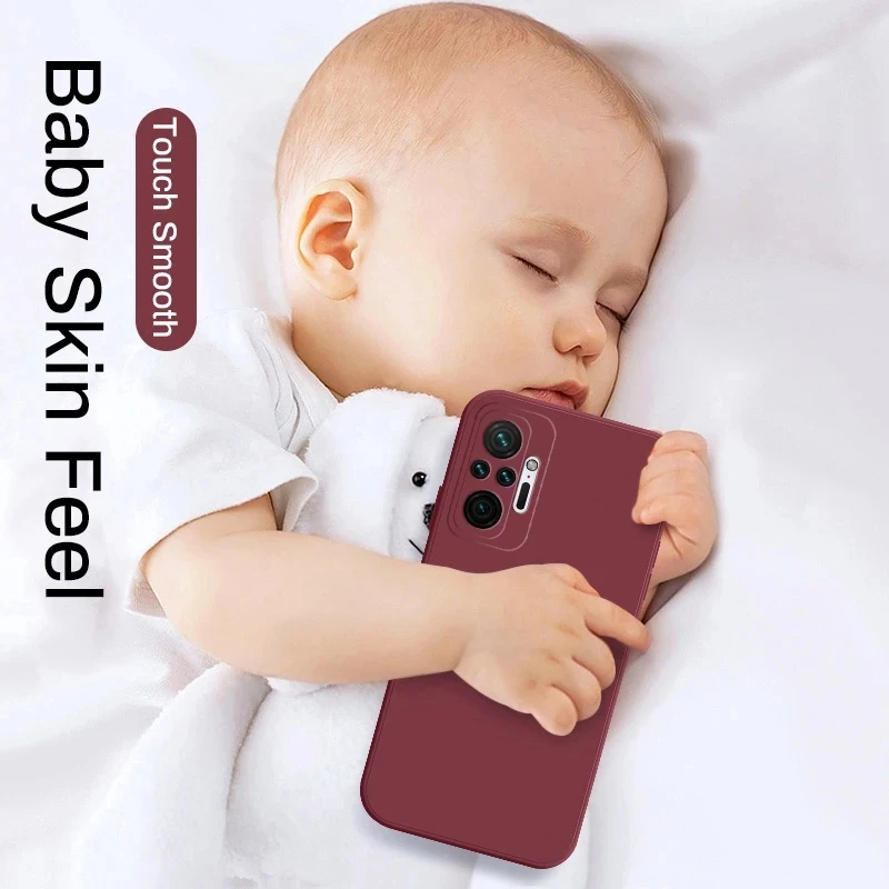 Original Square Liquid Silicone Case For Xiaomi Redmi Note 10 Pro Cover Redmi 10 Redmi Note 10 10s Note10 Pro Max 4G Matte Case