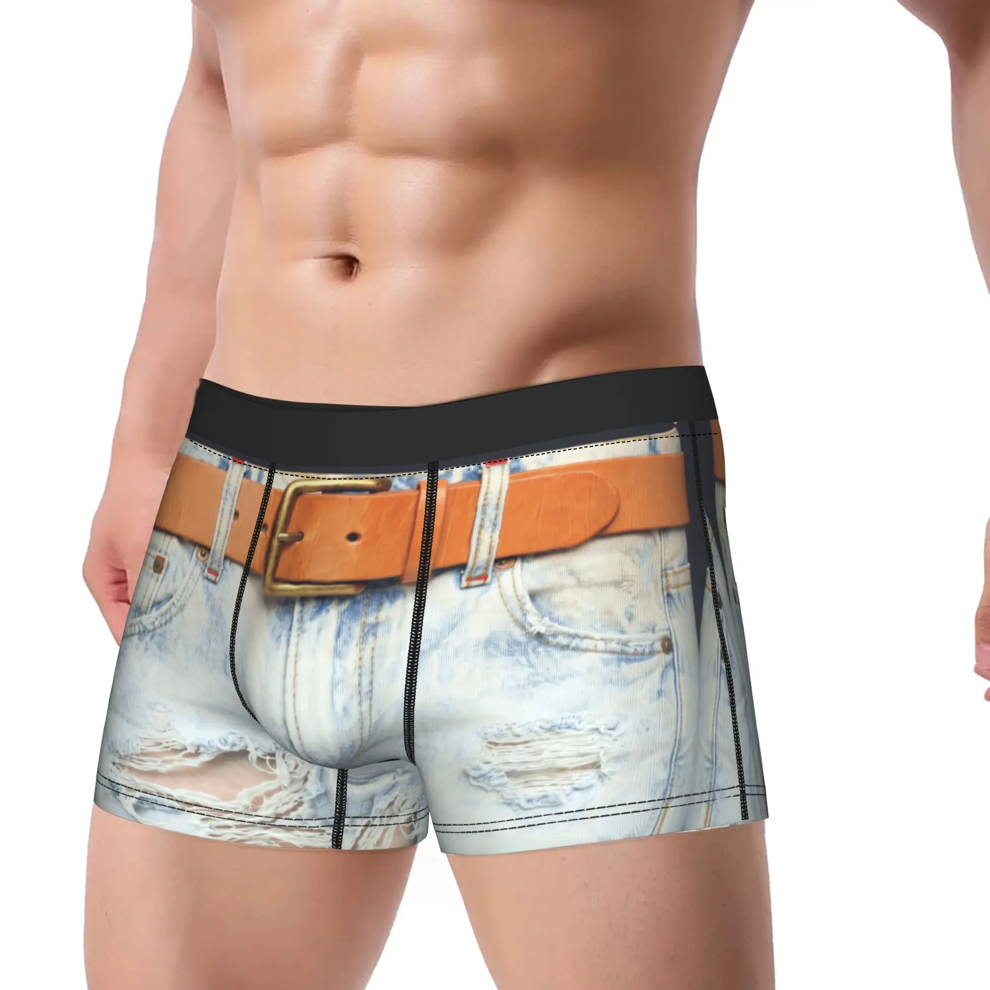 Jeans desgin Boxer Brief  Underwear High Quality Males Soft Trend Boxershorts Pattern Large Size Panties