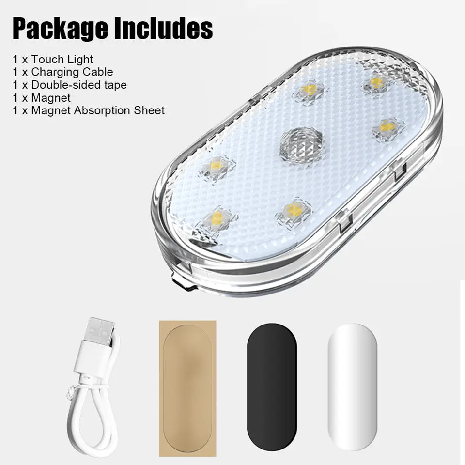 LED Ambient Night Light USB Rechargeable Cabinet Light Room Decor RGB Lights Atmosphere Lamp Magnet Wireless Car Interior Light
