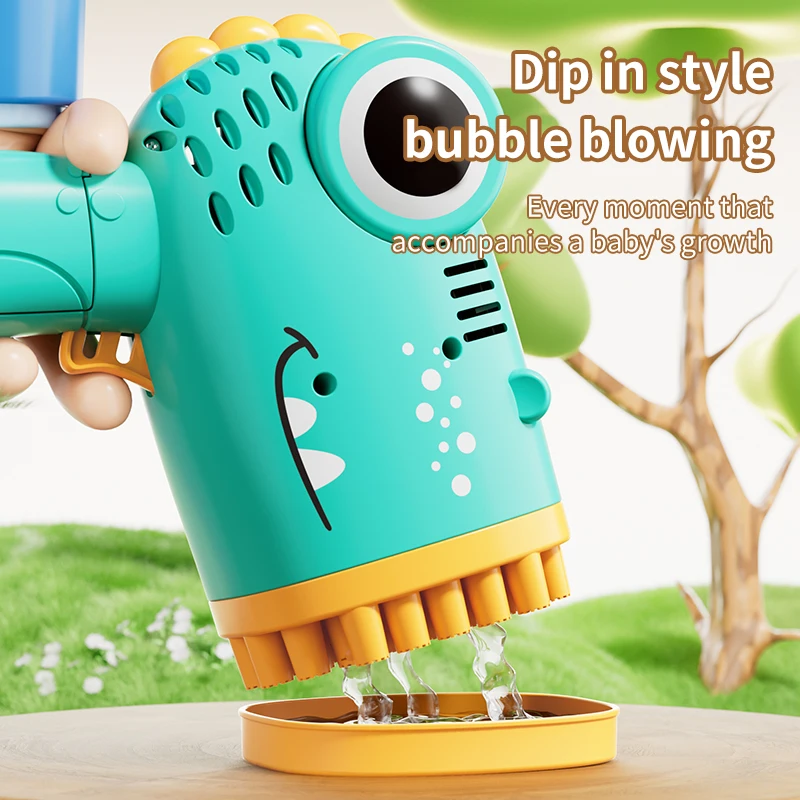 Dinosaur Bubble Machine 40 Hole Outdoor Wedding Children\'s Toy Gift Continuous Bubbling (without Bubble Liquid and Battery)