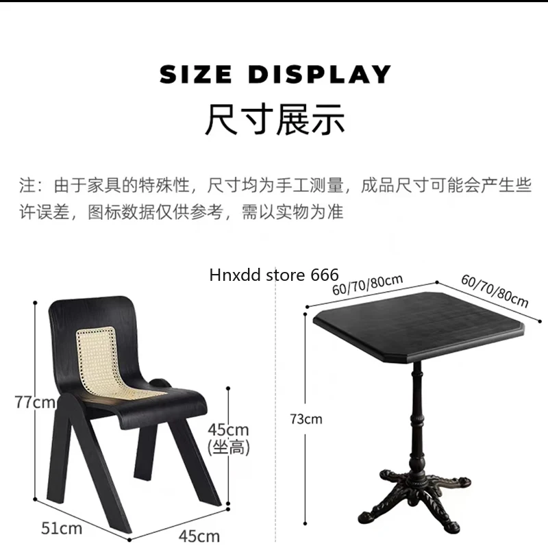 Coffee Milk Tea Shop Mesa e Cadeira Combinação, Café Retro, Francês