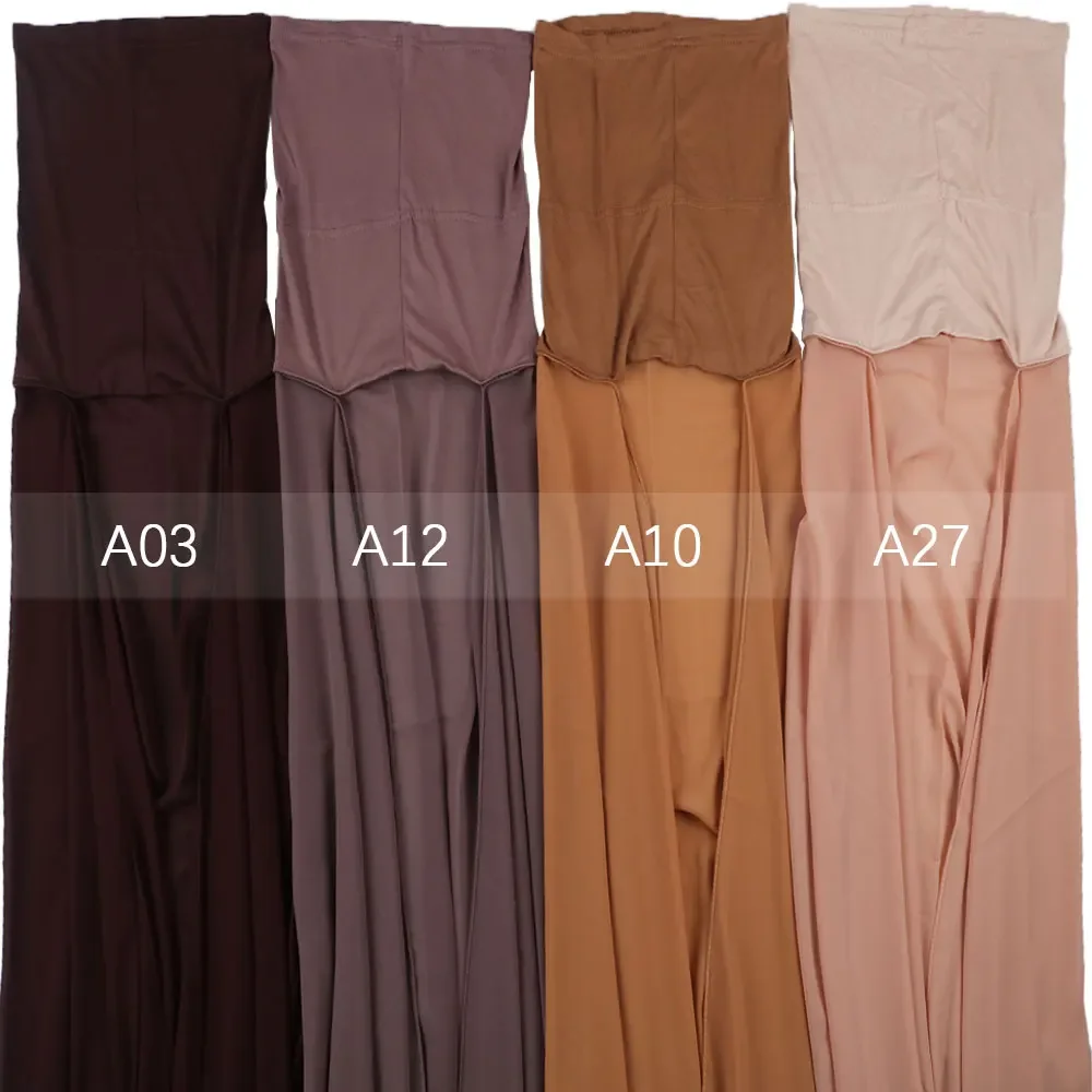 Sofortiger Chiffon-Hijab-Schal mit innerem Jersey-Unterschal, Islamschals mit Kappen, Stretch-Hijabs, Kopftuch, Turbante