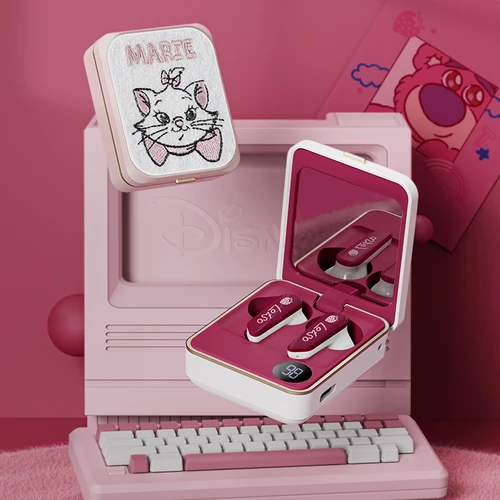 Imagen 2 del producto Disney-auriculares inalámbricos con Bluetooth 5,3, cascos semiintrauditivos con reducción de ruido, para juegos, deportes, moda, regalo de cumpleaños