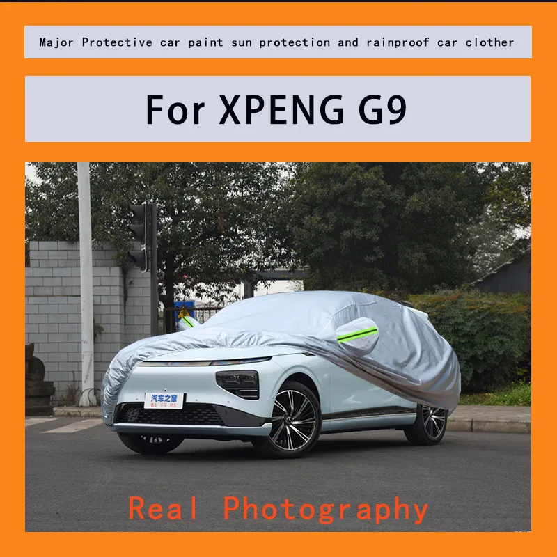 

﻿﻿For XPENG G9 Car Covers Outdoor Waterproof Dustproof Sun Rain Snow Protection Thick Oxford Cloth Full Outer Cover