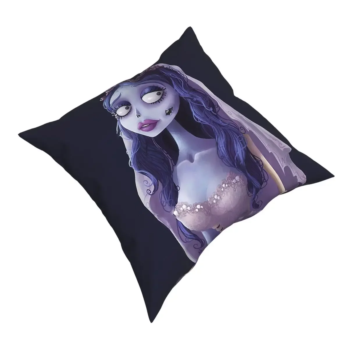 Emily The Corpse Bride Pillowcase Home Decorative Skeleton Cushion Cover Throw Pillow for Living Room Double-sided Printing