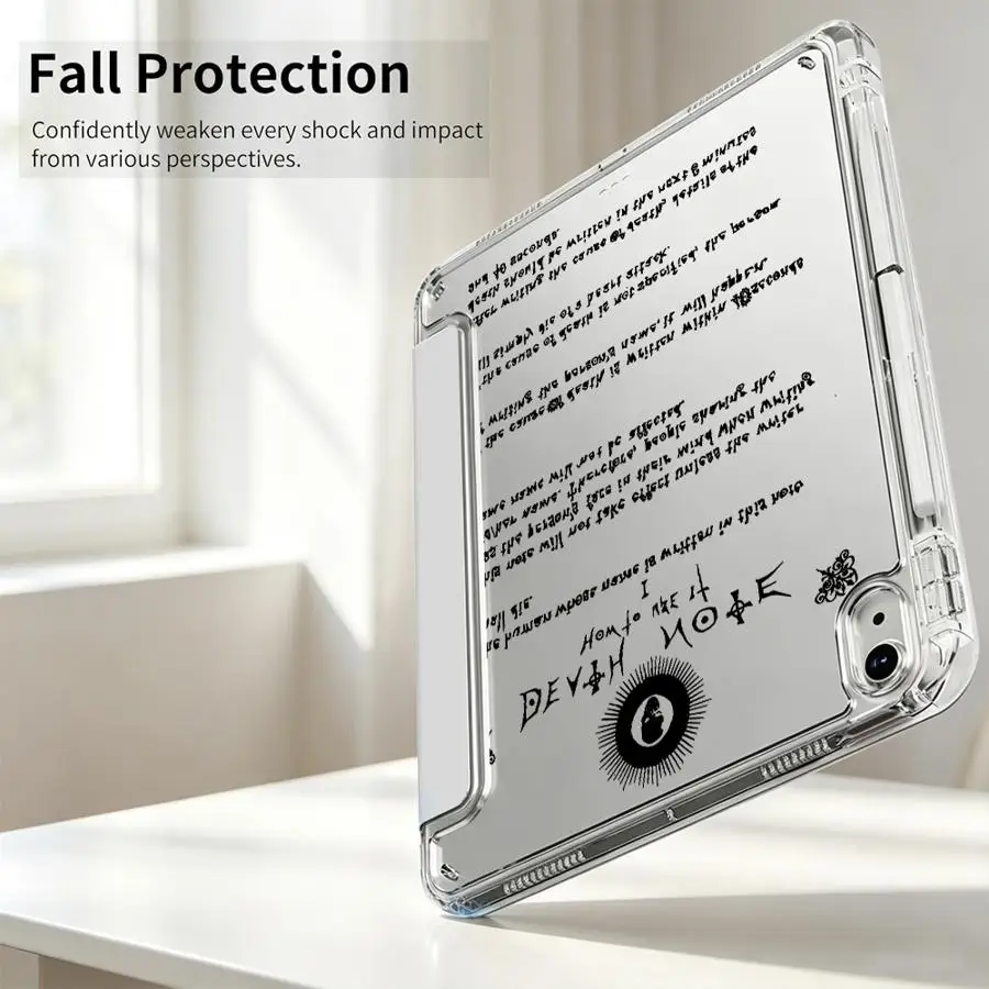 With Pen Slot Cover Tablet Case For iPad Mini 7 6 5 Pro 13 2025 2026 12th 9th Air 8 M2 M3 3 10th Gen 11th Dark Aesthetic Death