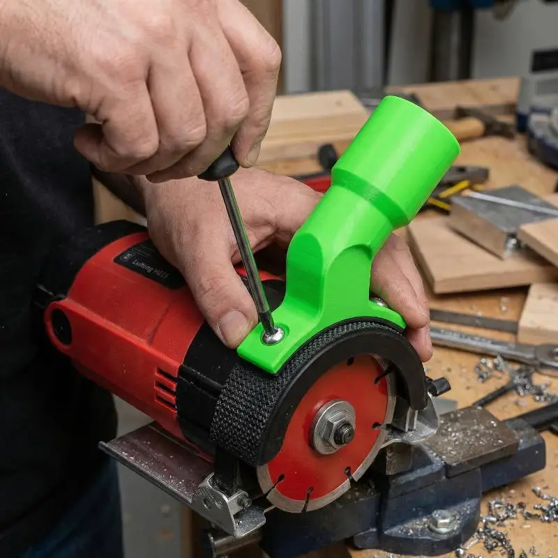 Double Port Collector Adapter for Angle Grinder Simple Installation High Efficiency Dust Removal for Professional Building Sites