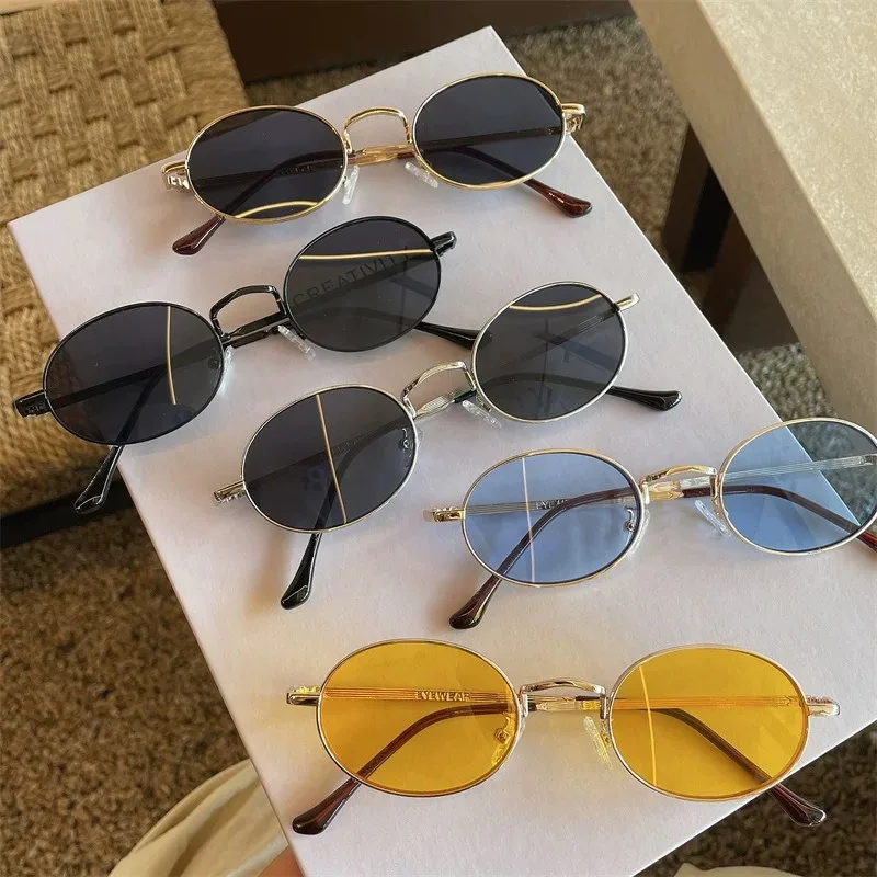 

Fashion Oval Women's Sunglasses Trendy Luxury Design Metal Frame Traveling Shades UV400 Eyewear Classic Vintage Driving Glasses