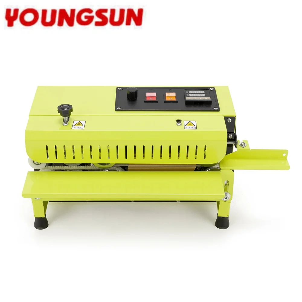 young sun FR-400 Semi-auto Desktop Yellow Plastic Bag Sealing Machine Horizontal Heat Continuous Portable Band Wrapping Sealer