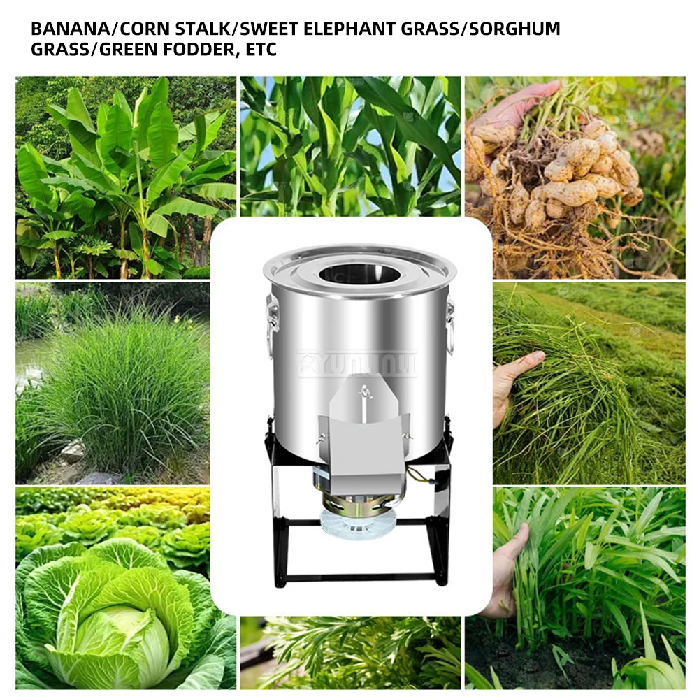Trituratore di verdure ad alta potenza Set completo di macchine per mangimi per erba multifunzione in acciaio inossidabile per uso cucina
