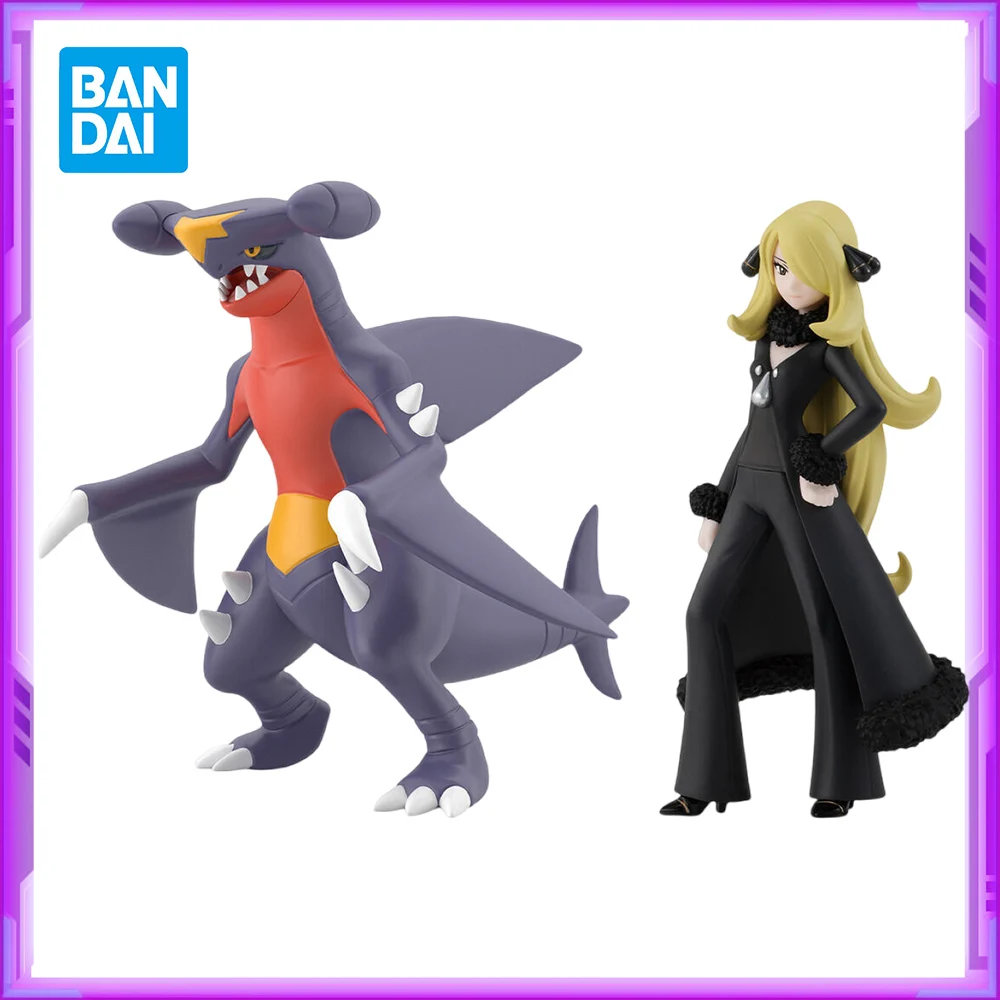 

Original BANDAI Pokemon Sinnoh Region Cynthia Garchomp PVC Anime Figures Action Figure Model Toys