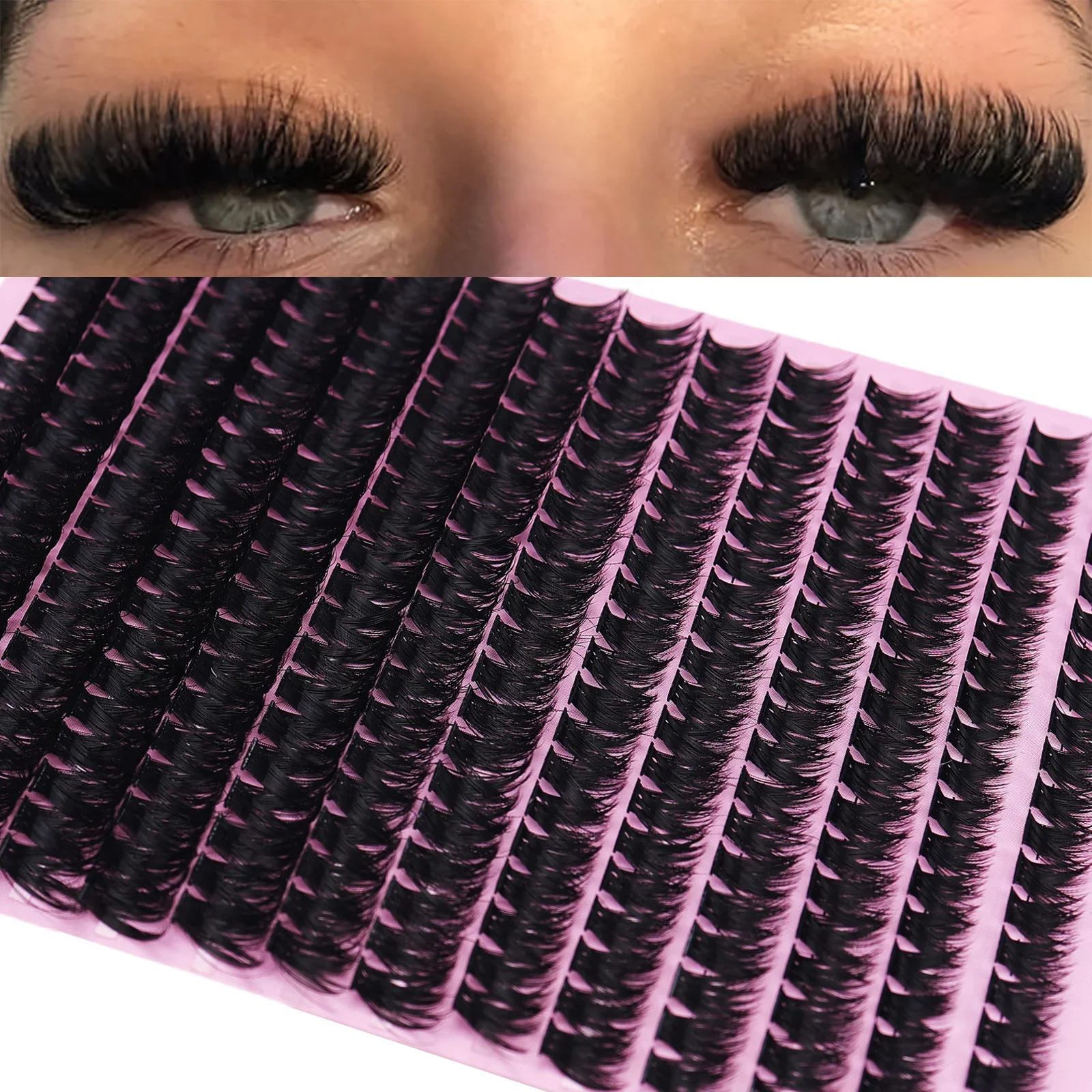 280 Pcs 8D Fluffy Thick Eyelash Clusters D Curl Wispy Individual Lashes 8-16mm Mix False Eyelashes Extensions  Cluster Lashes