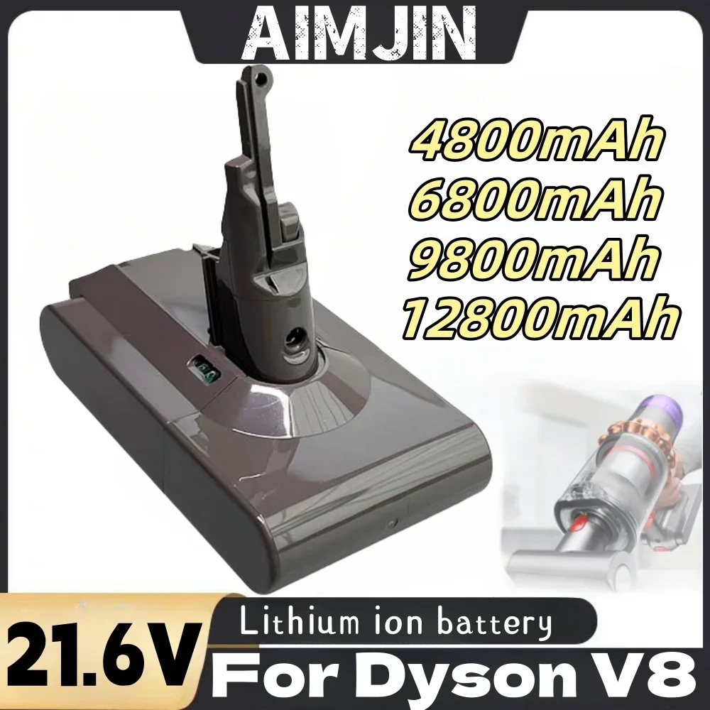 

Dyson V8 21.6V 4.8/6.8/9.8/12.8Ah Replacement Battery for Dyson V8 Absolute Cord-Free Vacuum Handheld Vacuum Cleaner Dyson V8 Ba