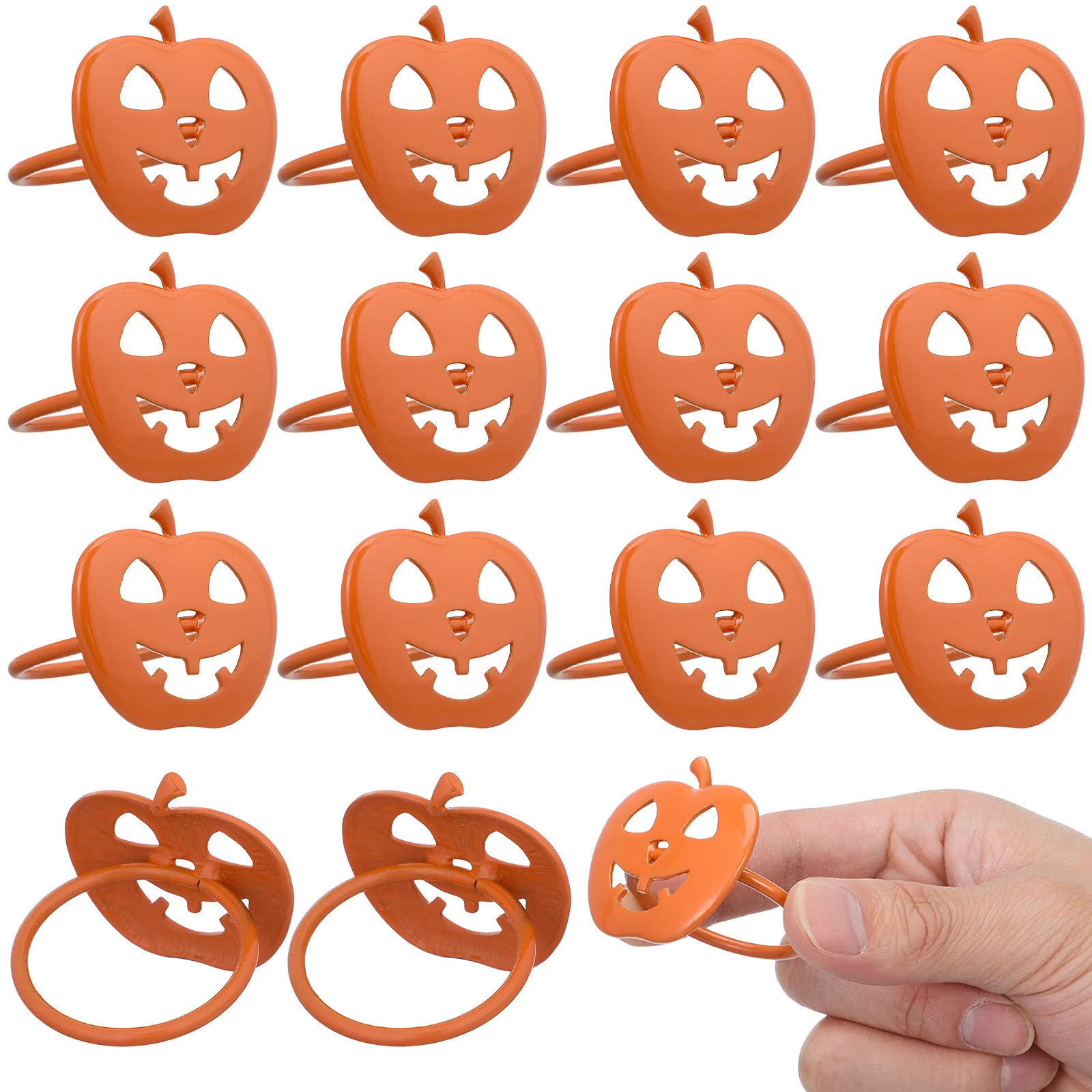 

12Pcs Pumpkin Shaped Napkin Buckles Alloy Napkin Holders for Halloween Table Decor Party Wedding Event Halloween Table Ornaments