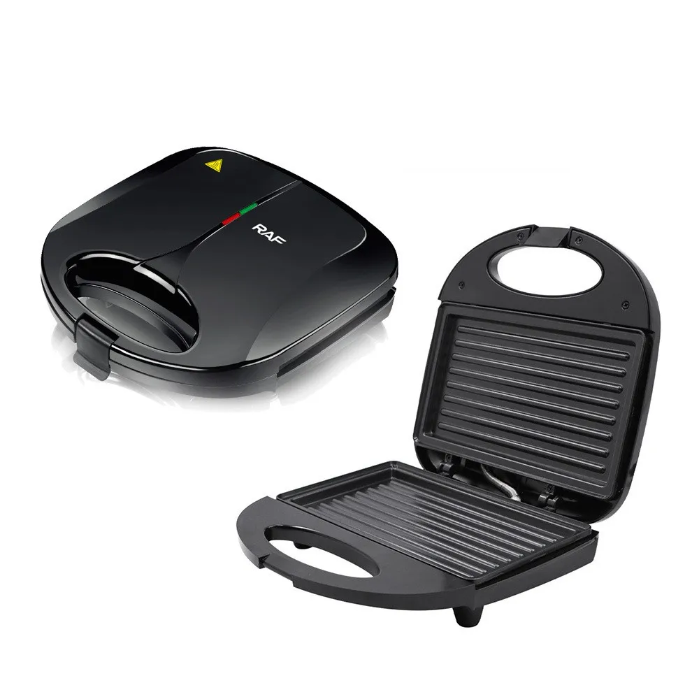 صانعة الساندوتشات الكهربائية مع ألواح غير لاصقة، صانعة الوافل، مقبض رائع الملمس، سهل التنظيف والتخزين