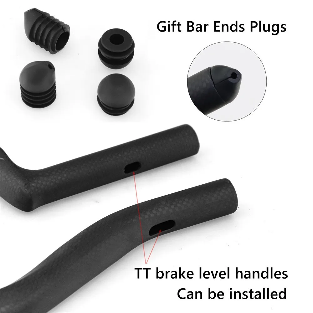Carbon Road Handlebars Bicycle Rest Bar TT Handlebar Clip On Aero bar 30°/45° Triathlon Handlebars