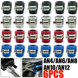 6X AN4 AN6 AN8 AN10 AN12 Car Hose Clamp Radiator Modified Fuel Water Pipe Tube Clip Buckle Fitting Oil Hose Clamps End Finisher