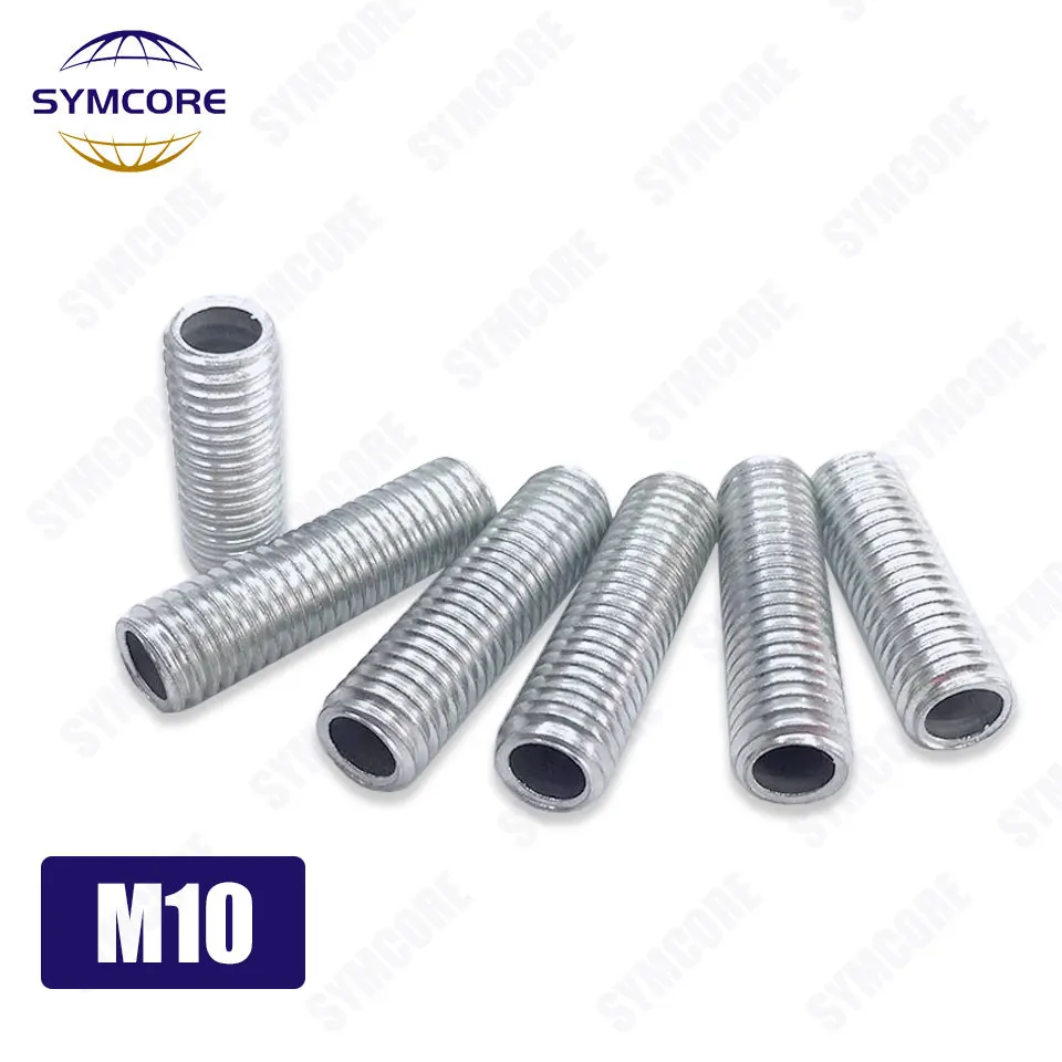 2Pcs M10 Hollow Tooth Tube Internal Thread Hollow Screw Nut Thread Distance 1.5mm Outer Diameter 10mm Connect Rod Fixed Base