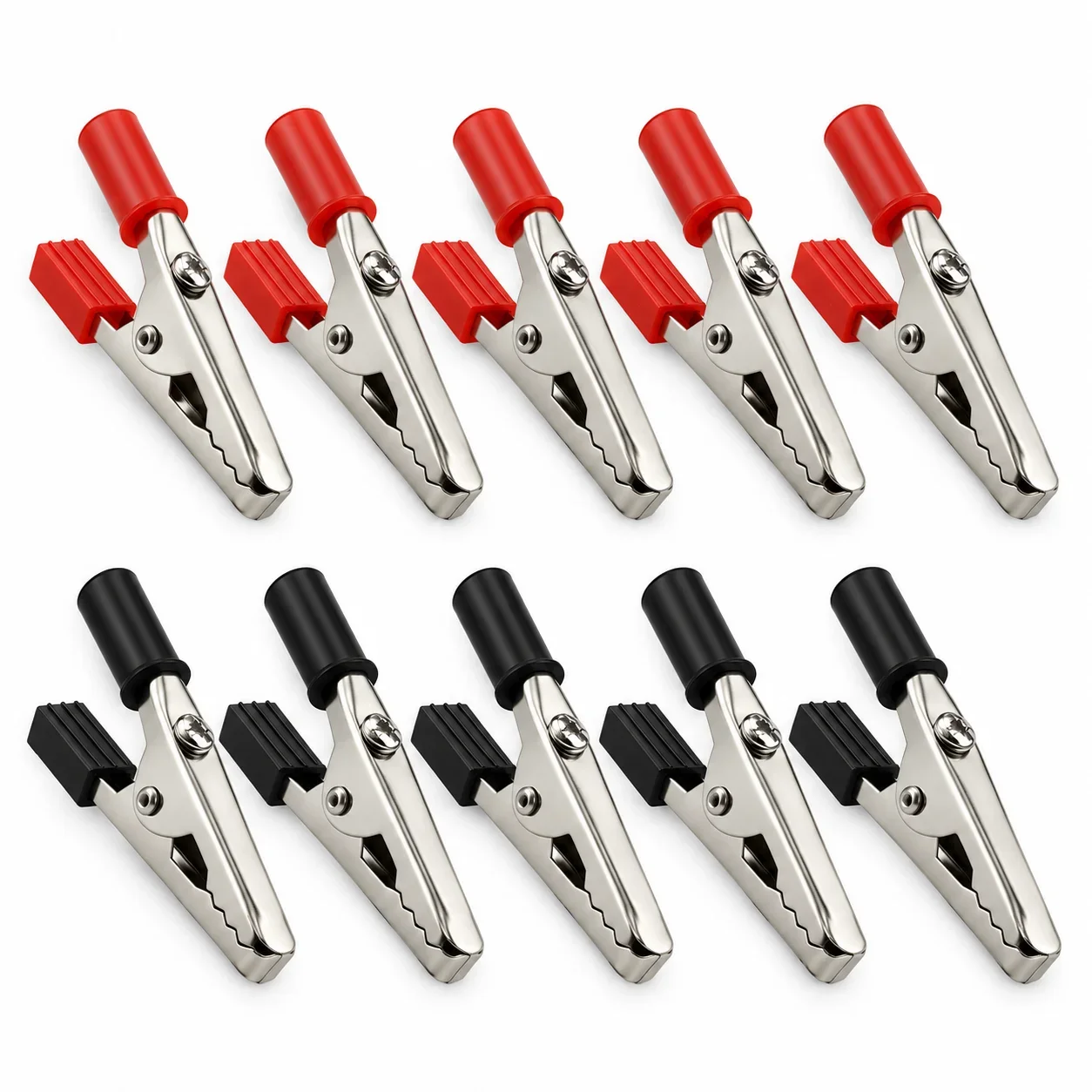 10/20PCS Alligator Test Clips Red Black Screw Terminal Connectors with 4mm Banana Sockets for Circuit Testing and Bench Wiring