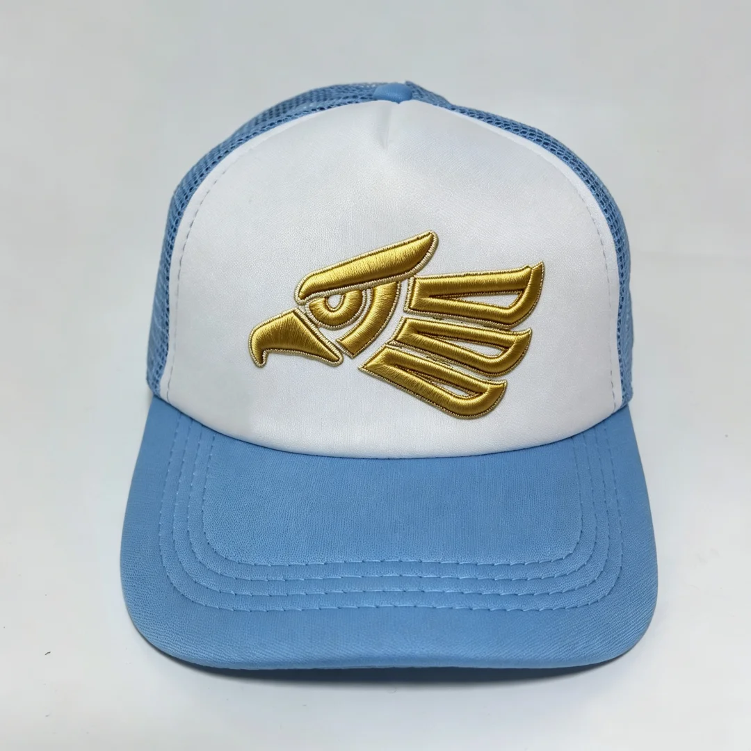 Street Fashion Eagle Graphic Mesh Trucker Cap Retro Contrast Color Adjustable Snapback Baseball Hat For Men Women
