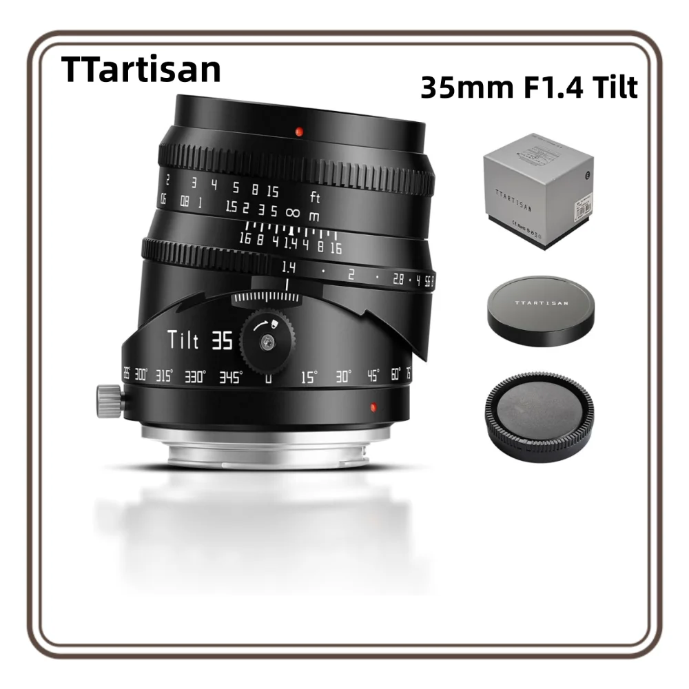 TTARTISAN 35mm F1.4 Tilt Prime Lens APS-C Large Aperture Manual Focus Camera Lens For Sony E Fujifilm X Nikon Z Canon RF M43