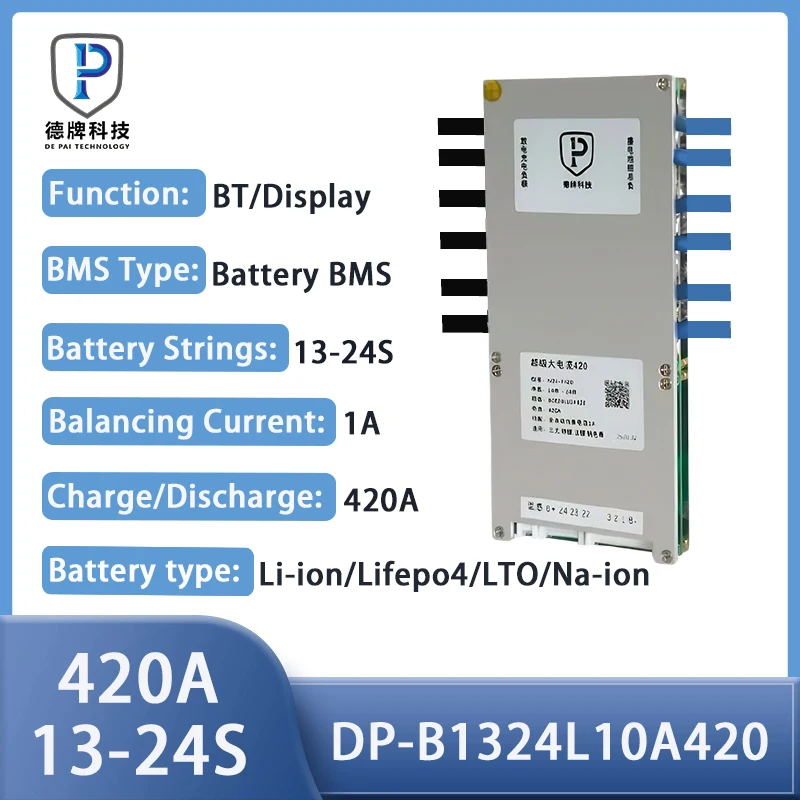 DP BMS 1A BALANCE CURRENT BMS 24S 320A 420A BT 48V 60V 72V Li-Ion LTO Na-ion 18650 Battery Lifepo4 Battery Storage Bluetooth Bms