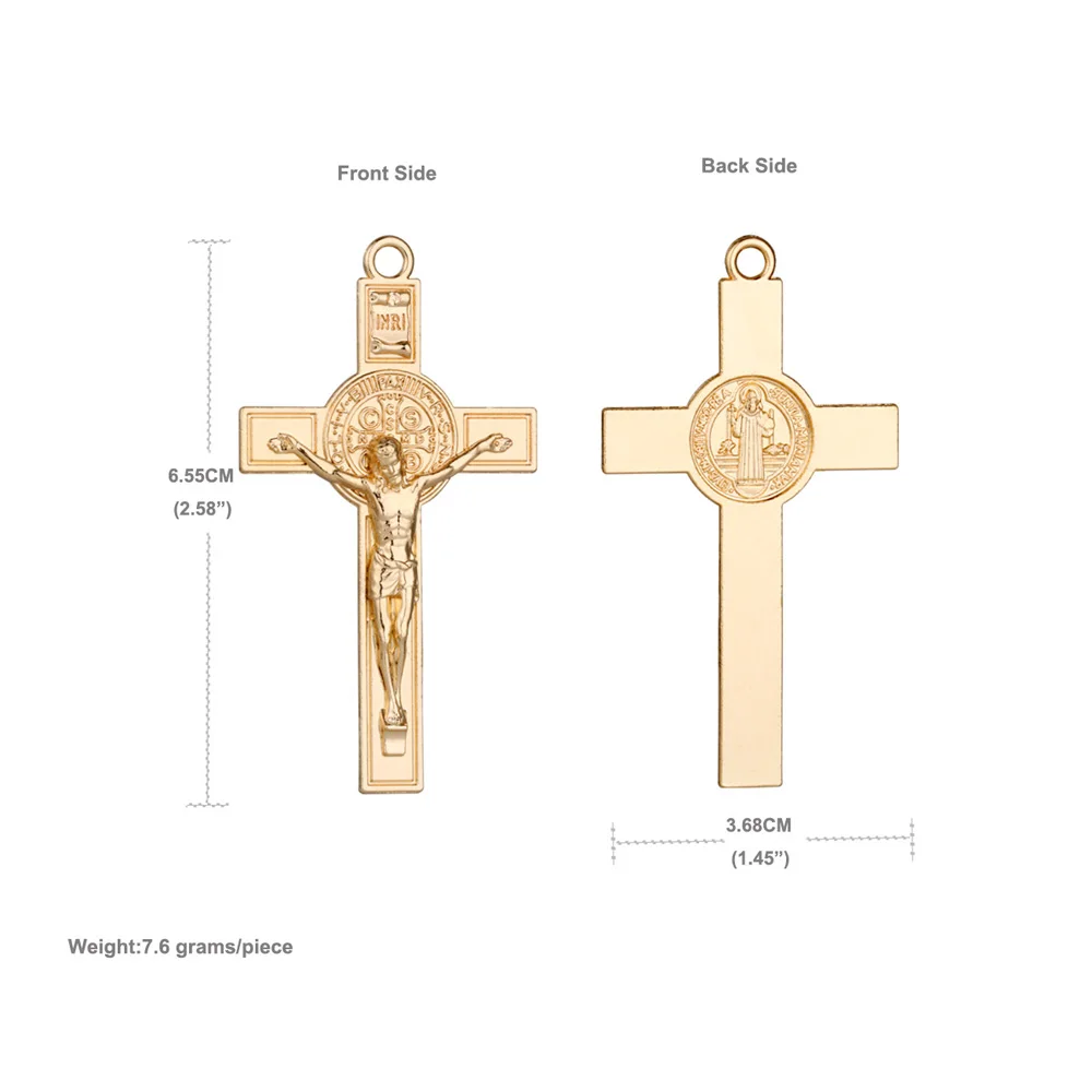 Diyalo 10pcs st. Benedict Exorzismus Kruzifix Kreuz Anhänger katholischer religiöser Heiliger handgemachtes Gebet – Detail 5