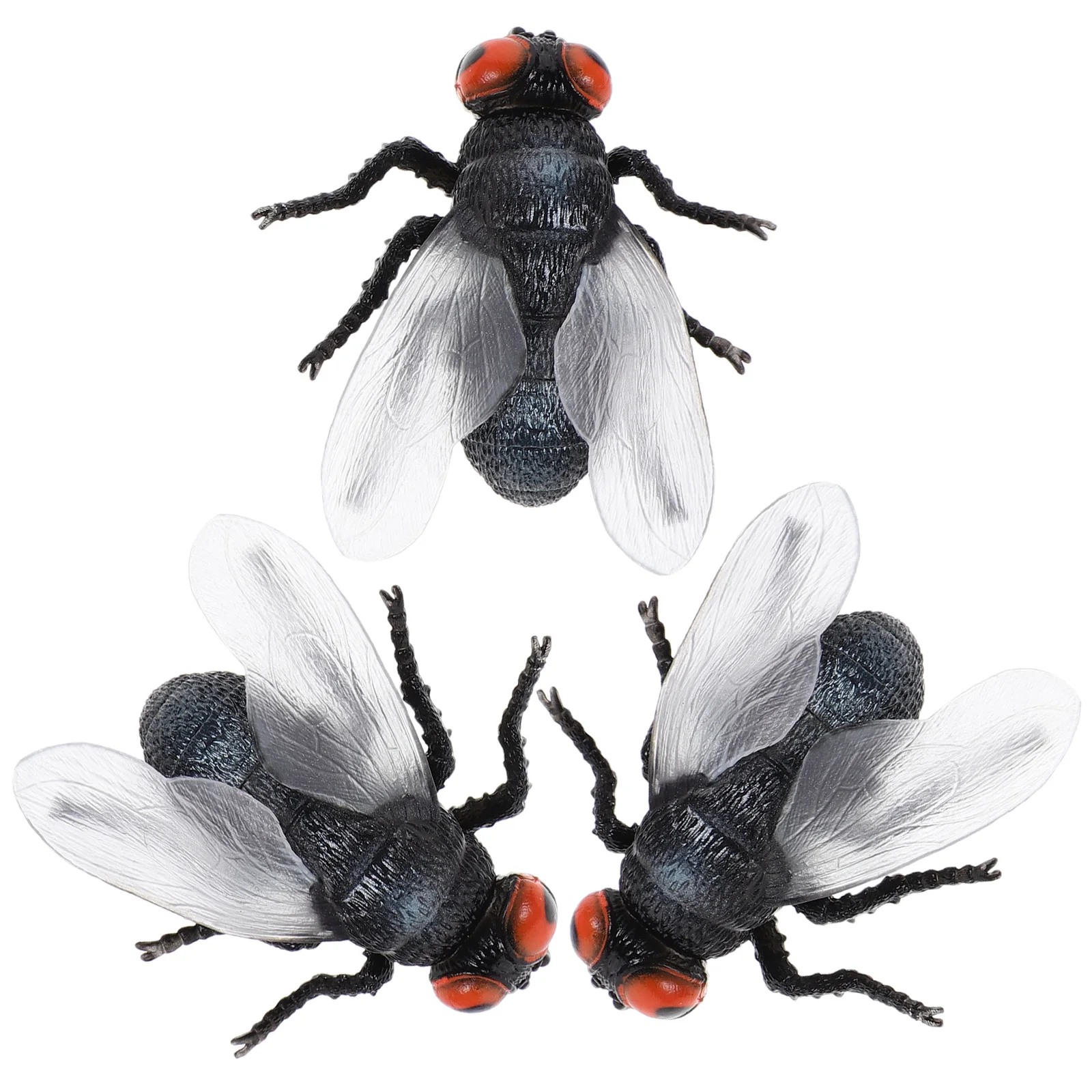 

3pcs Mini Fake Plastic Fly Figures Realistic Simulation For Kids Science Education Parent-Child Learning Activities Bug Figures
